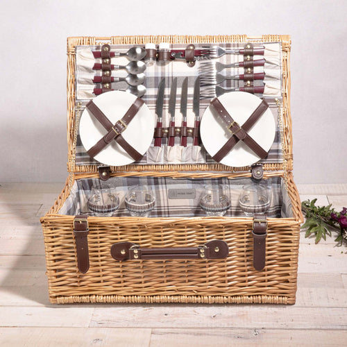 Ladies Picnic Basket with Integrated Utensils and Stylish Details Bowlift