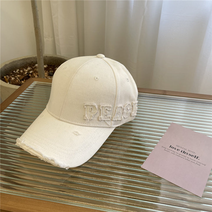 Women's Distressed Graphic Peace Baseball Cap Bowlift