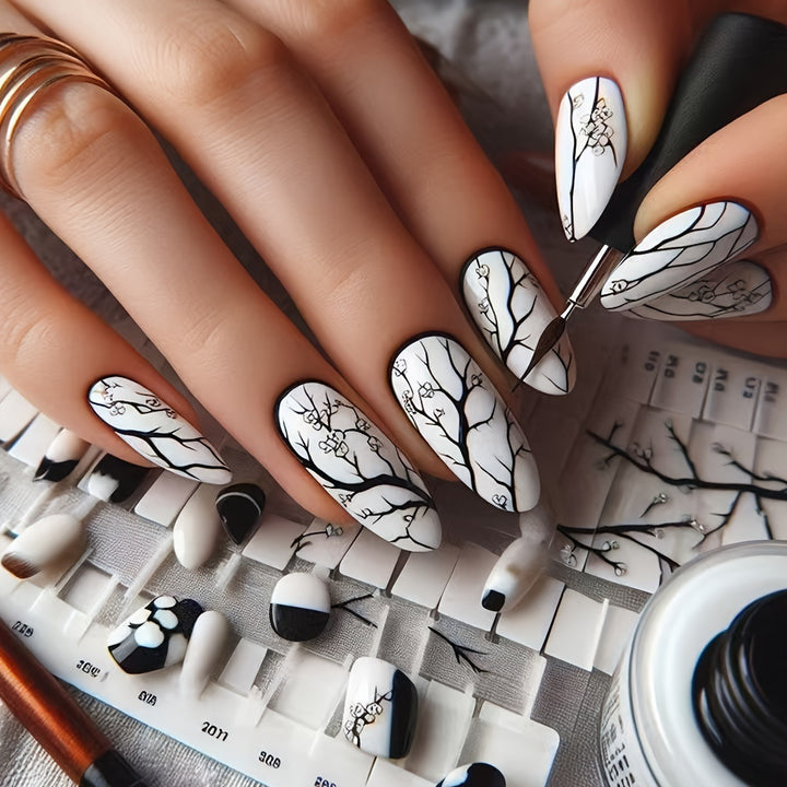 Artistic Branch Pattern Nail Art Bowlift