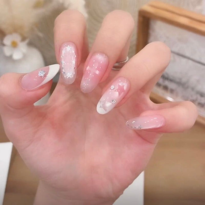 Premium Glittering Press-On Nail Extensions Bowlift