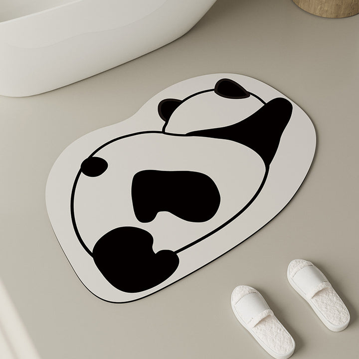 Cute Panda-Themed Bath Mat Bowlift