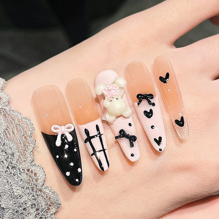 Creative 3D Character-Themed Press-On Nail Art Bowlift