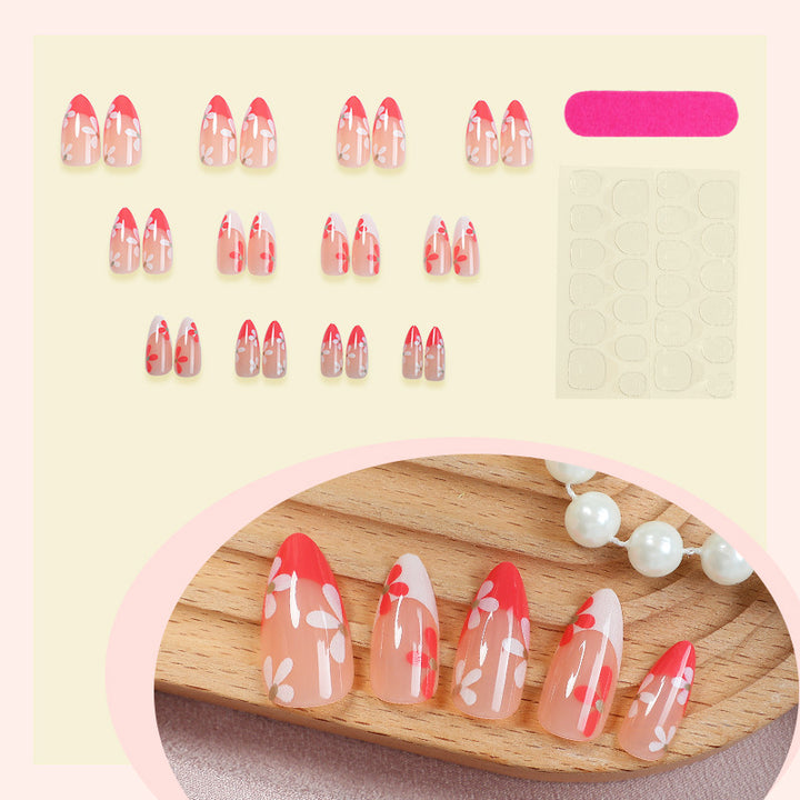 Floral Patterned Press-On Nail Set Bowlift