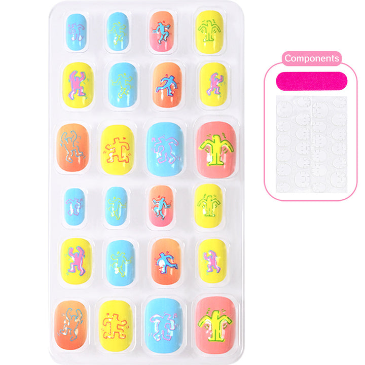 Creative Cartoon-Themed Press-On Nail Collection Bowlift