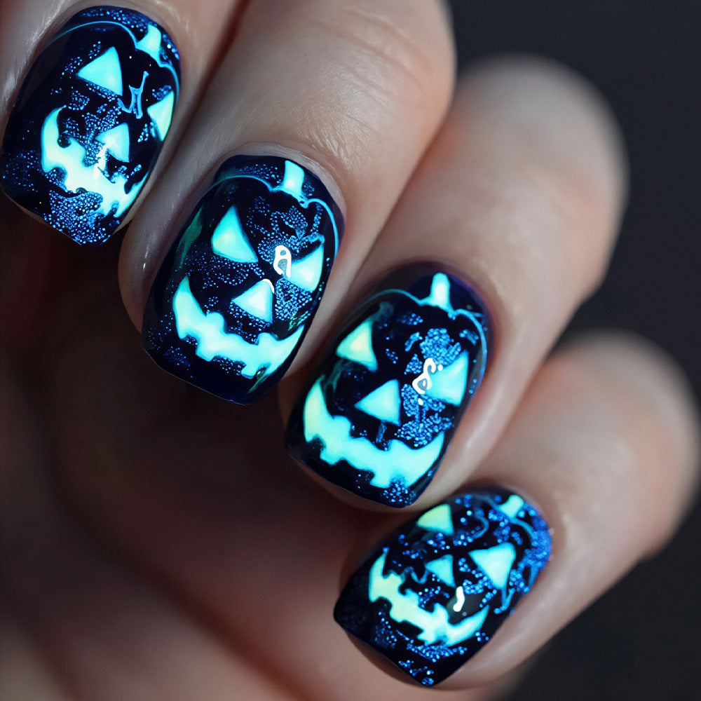 Halloween Glow-in-the-Dark Press-On Nail Art Bowlift