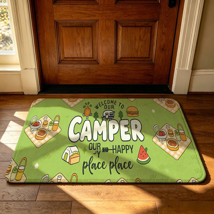Artistic Outdoor-Themed Welcome Mat