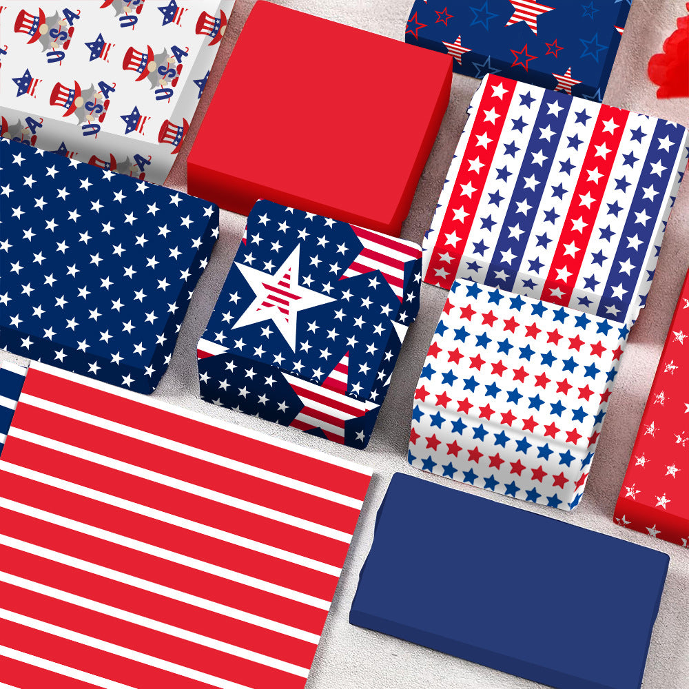 Unisex patterned party napkins made of paper with star and stripe designs Bowlift