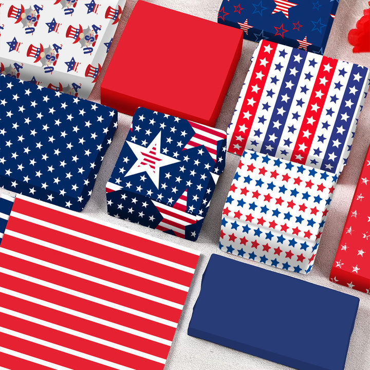 Unisex patterned party napkins made of paper with star and stripe designs Bowlift