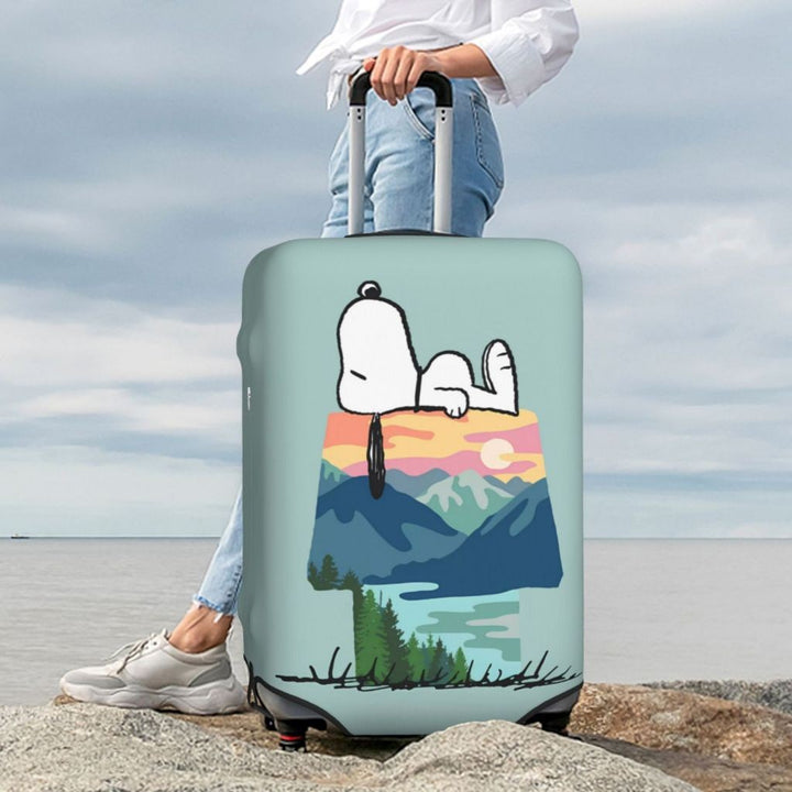 Unisex nano elastic suitcase cover with durable stretch material, zip opening and contrasting comic print Bowlift