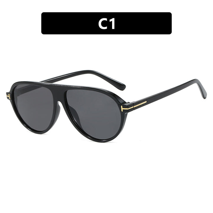 Women's trendy oversized sunglasses with elegant metal frame and UV protection Bowlift