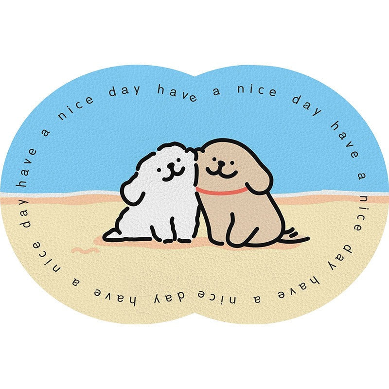 Unisex Cute Cartoon Pet-Themed Mat Bowlift