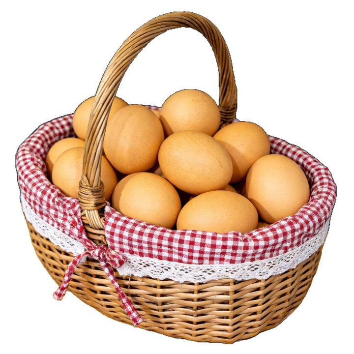 Women's braided basket with romantic gingham pattern Bowlift