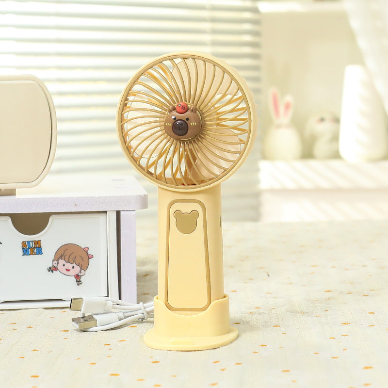 Ladies Portable Handheld Fan with Cute Bear Design Bowlift