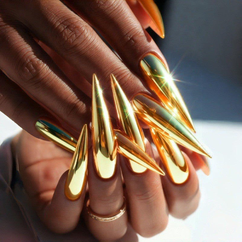 Stiletto Glossy Nail Extensions Bowlift