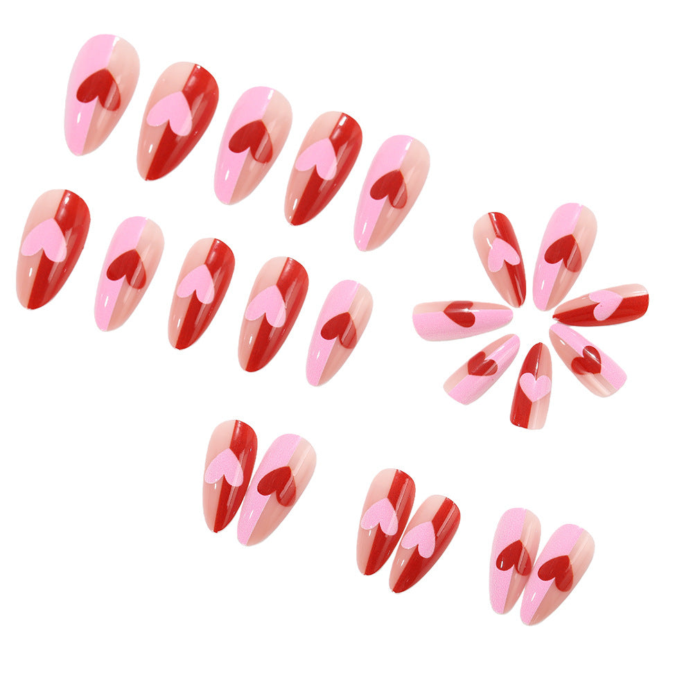 Art nails with romantic heart design Bowlift
