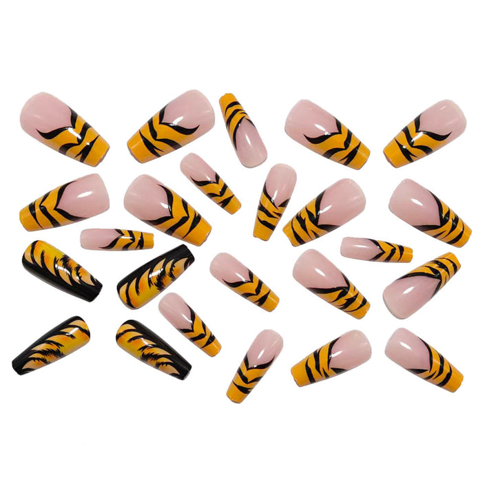 Creative Art Nails in Tiger Stripes Design Bowlift