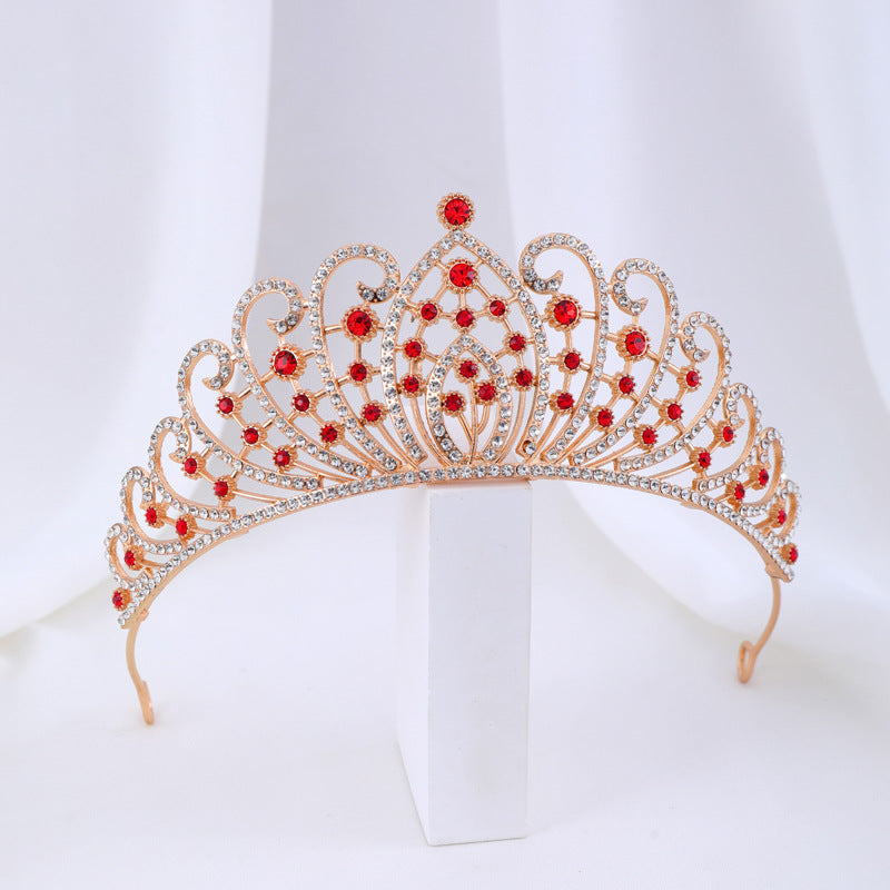 Ladies Elegant Rhinestone Tiara with Floral Details Bowlift