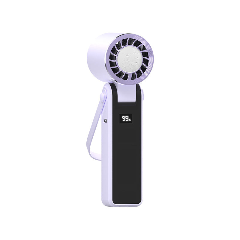 Cooling compact rechargeable handheld precision airflow fan with LED battery indicator and adjustable pivot head Bowlift