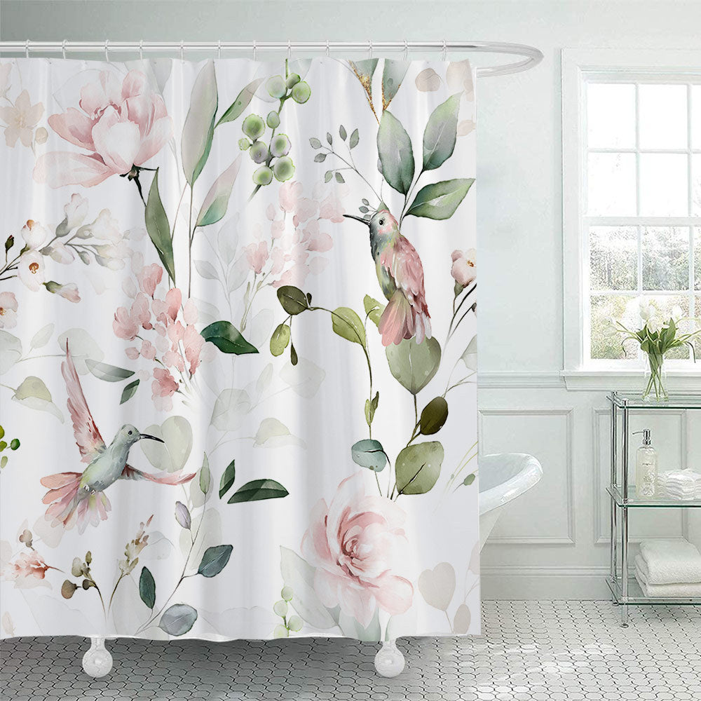 Floral Patterned Shower Curtain Bowlift