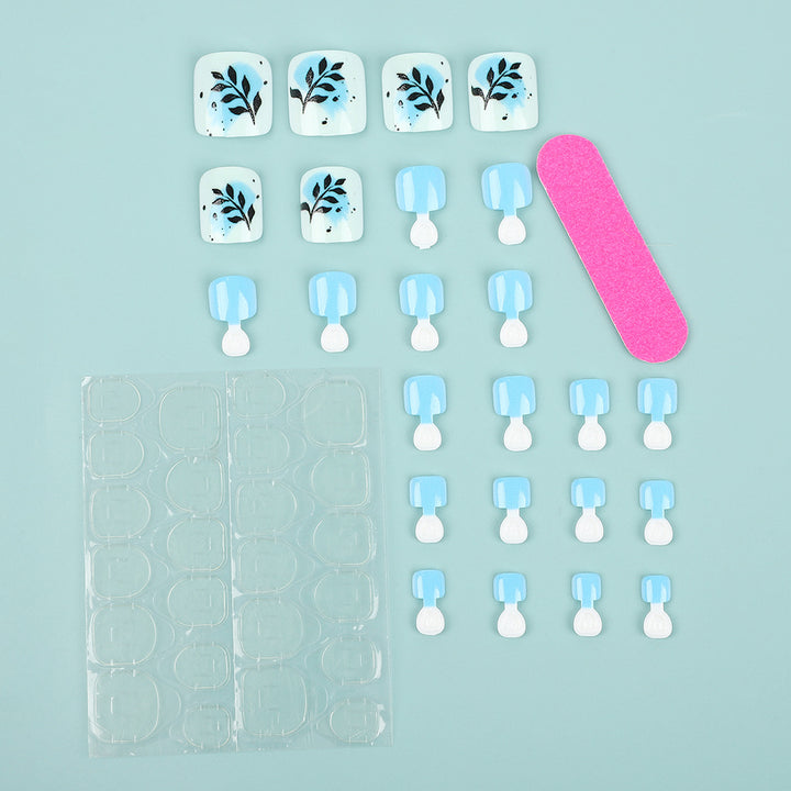 Stylish leaf design artificial nails Bowlift
