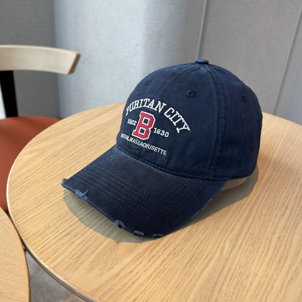 Men's Distressed Cotton Baseball Cap Bowlift 1784270269