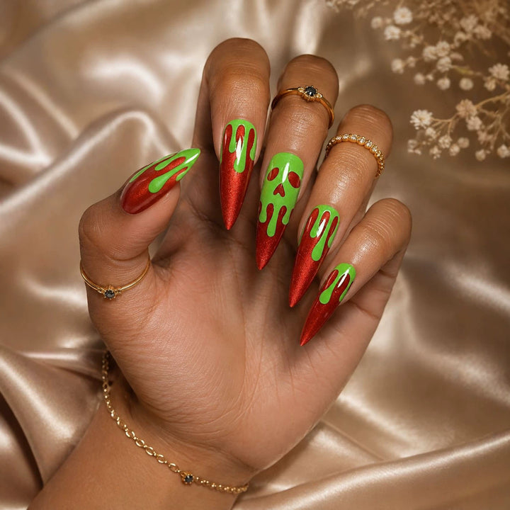 Edgy Vampire-Inspired Stiletto Nail Art Extensions Bowlift