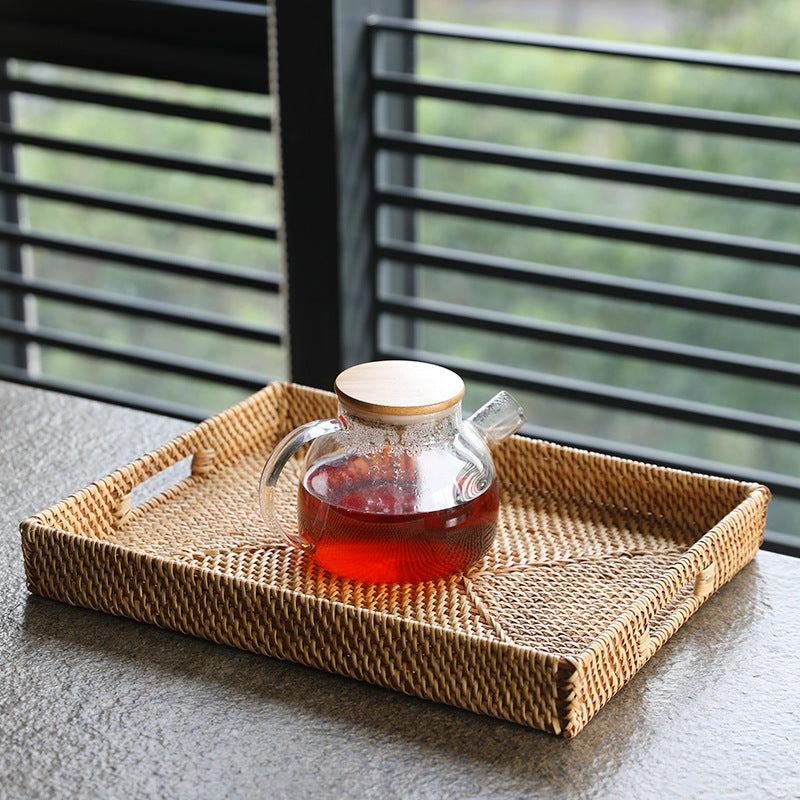 Unisex Rectangular Serving Tray made of natural wicker Bowlift