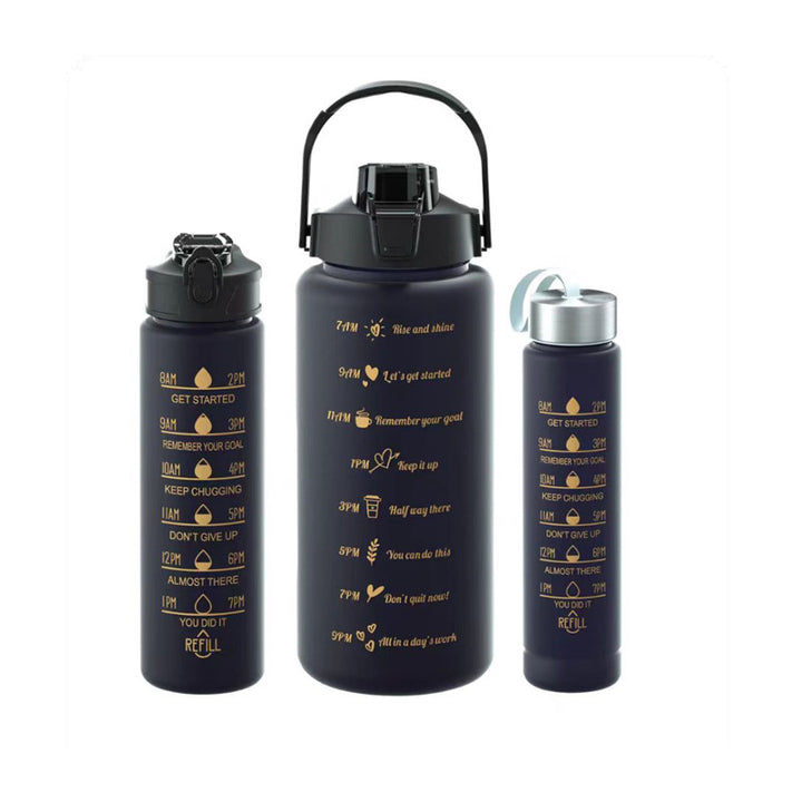 Unisex Motivating Water Bottle with Time Markings Bowlift