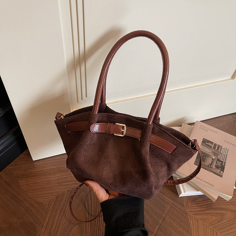 WoChic Suede Satchel Bag Bowlift