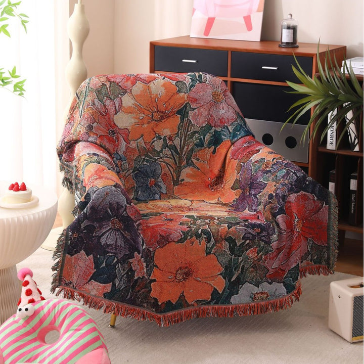 Floral Woven Throw Blanket