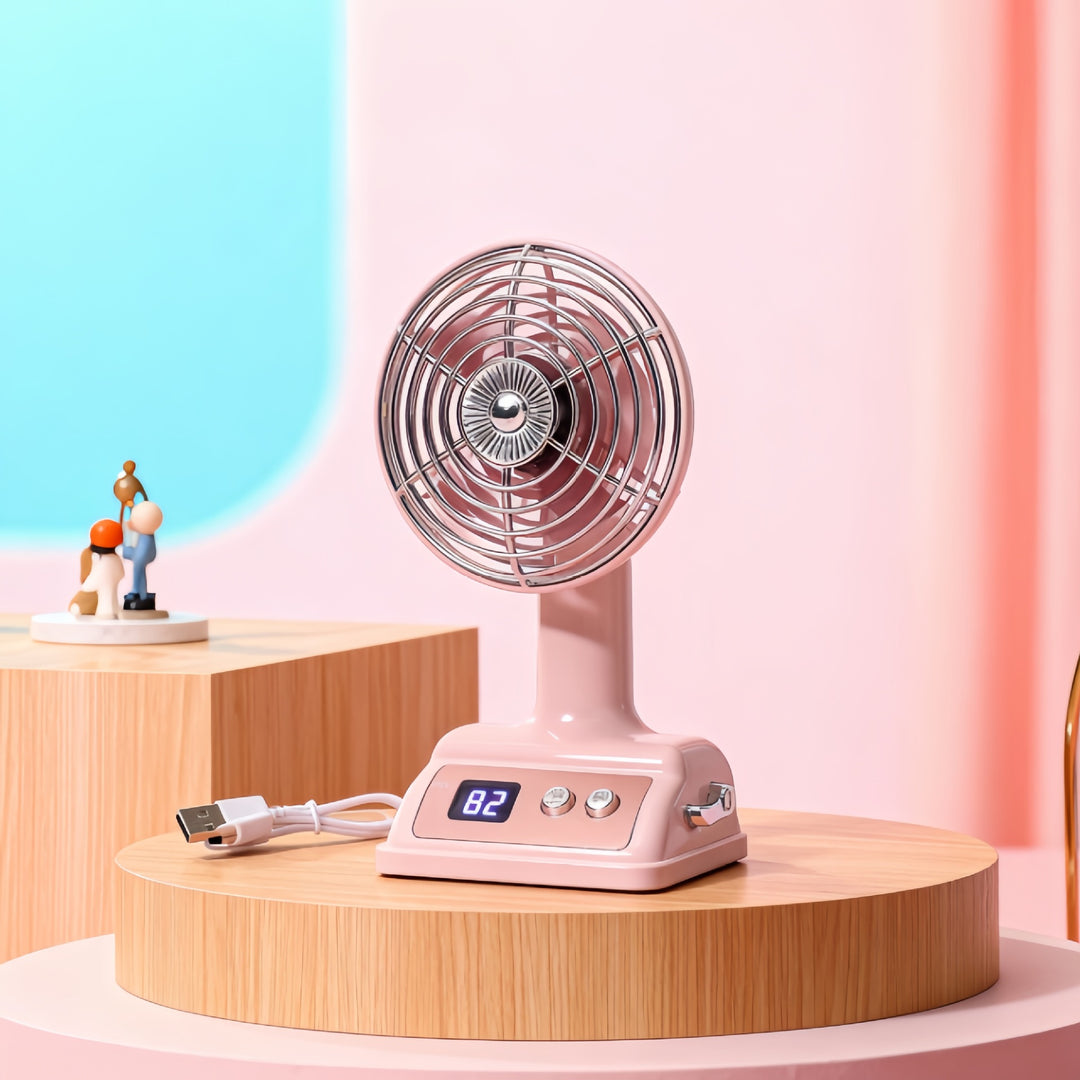 Women's portable table fan with LED display Bowlift