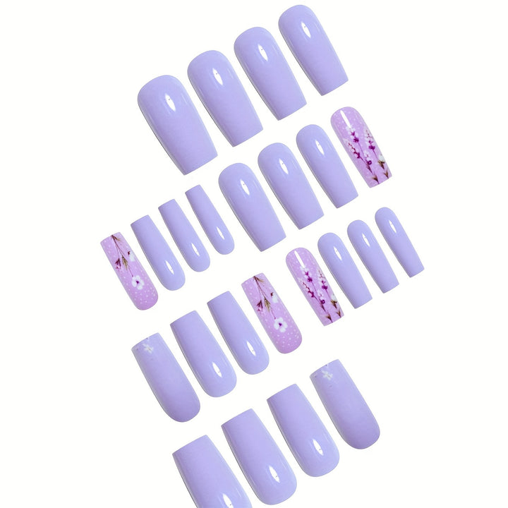 Artfully Designed Floral Acrylic Nail Set Bowlift