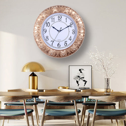 Elegant Wall Clock with Filigree Flower Design Bowlift