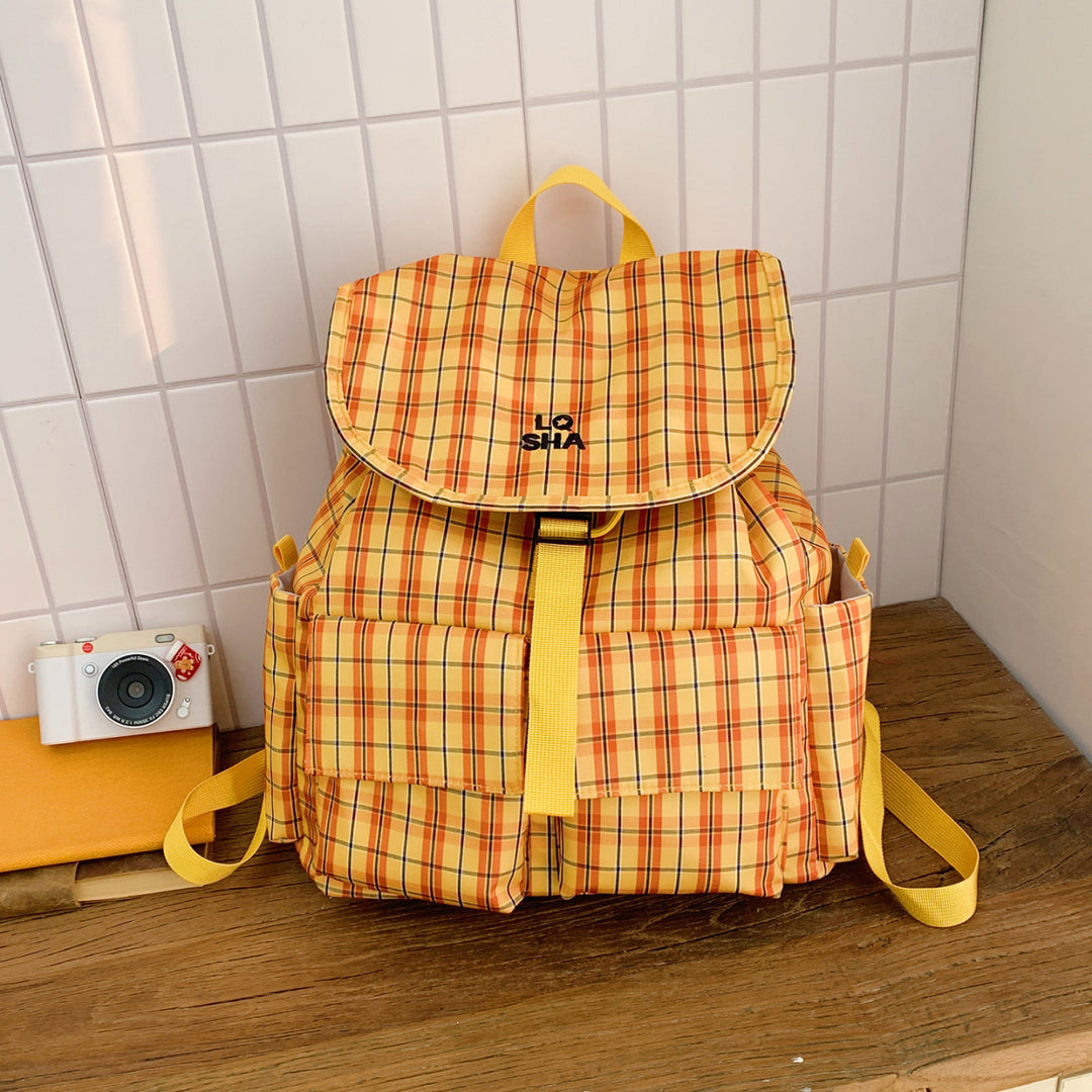 Checked Pattern Backpack