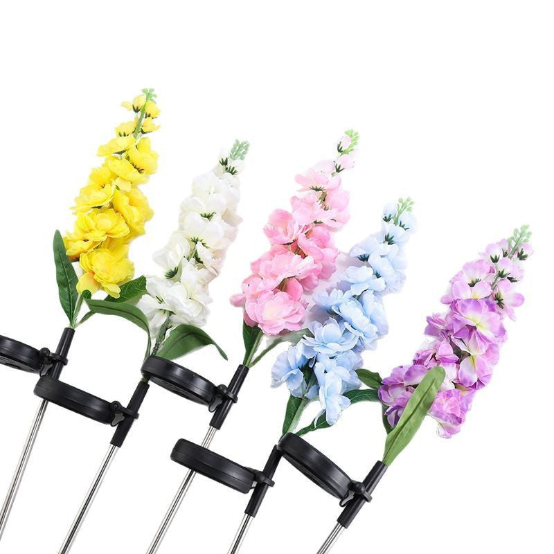 Decorative Tall Artificial Delphinium Garden Stake With Stainless Steel Spike And Adjustable Clip Bowlift