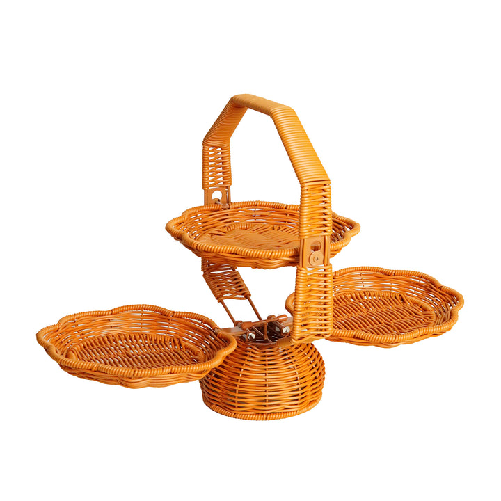 Multi-Layered Woven Serving Basket Bowlift