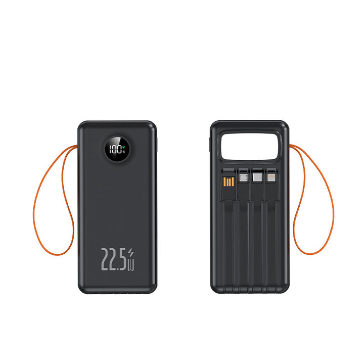 Portable power bank with integrated cable management and LCD display Bowlift