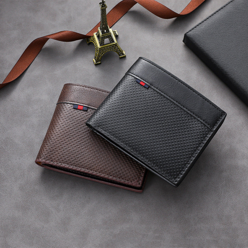 Textured Bi-Fold Wallet Bowlift