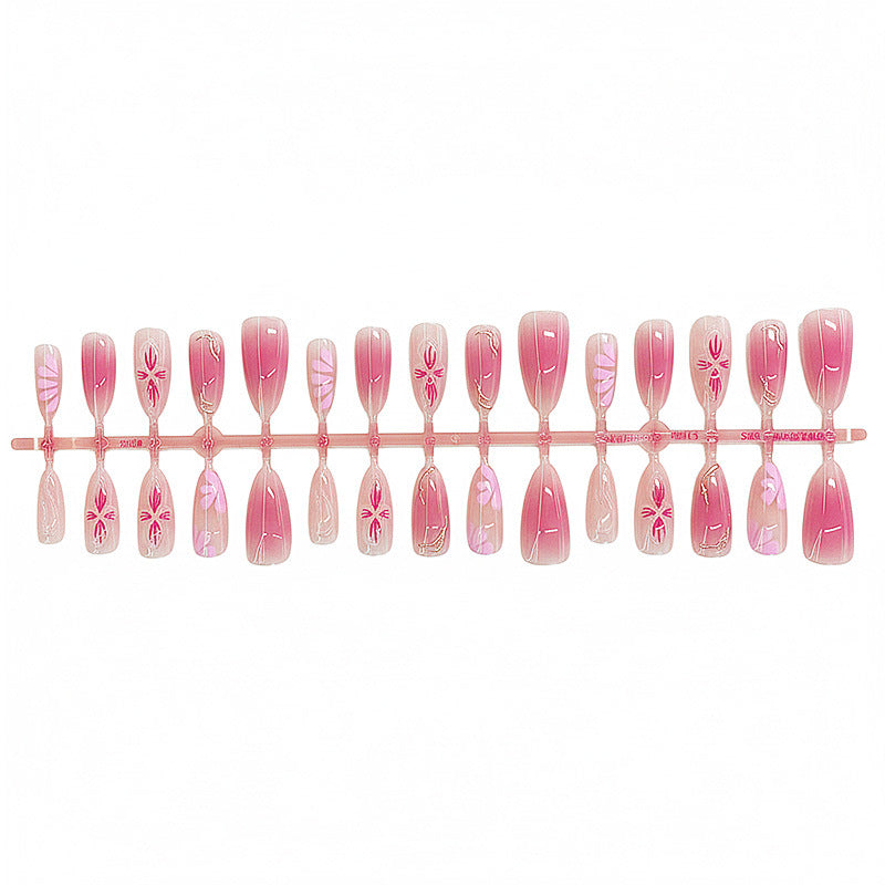 Artistic Floral Ombre Press-On Nail Set Bowlift