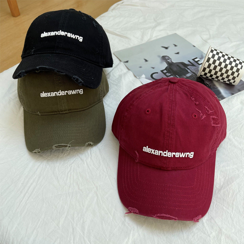 Unisex Distressed Cotton Baseball Cap Bowlift