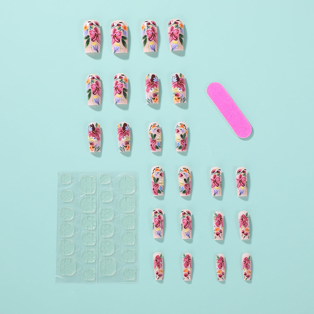 Artificial nails with floral accents Bowlift 1788541752