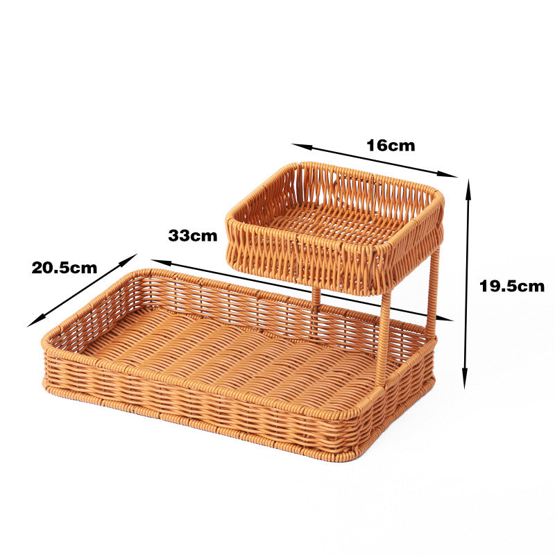 Multi-Tiered Wicker Organization Tray Bowlift