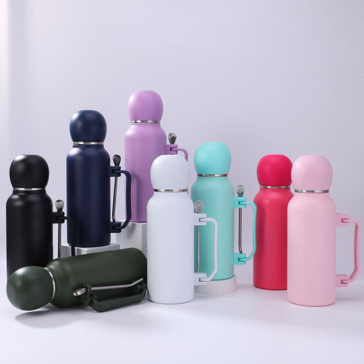 Women practical insulated bottle with integrated tea strainer Bowlift