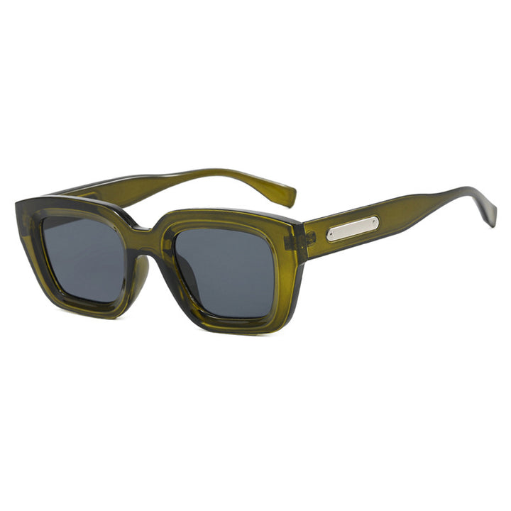Women's square sunglasses with transparent frame and brown lenses Bowlift
