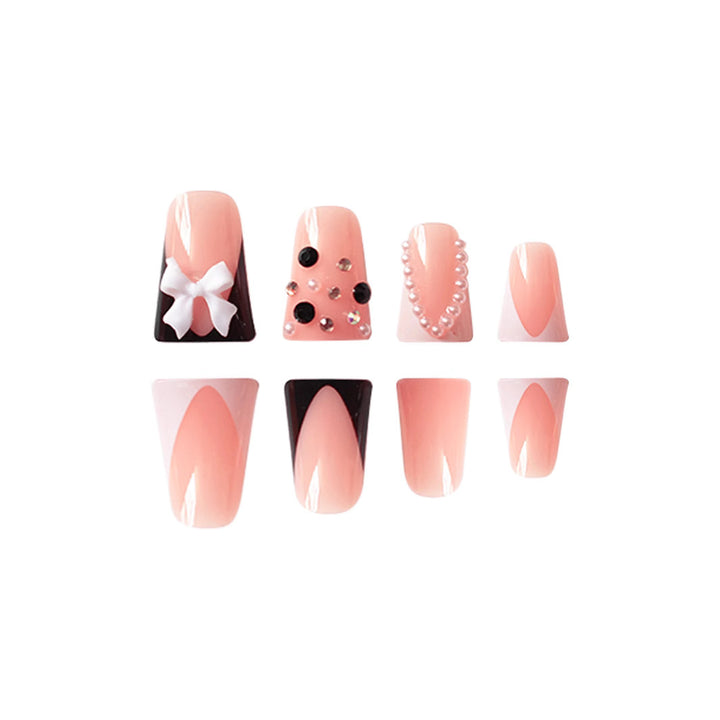 Decorative Press-On Nail Set with Elegant Design Bowlift
