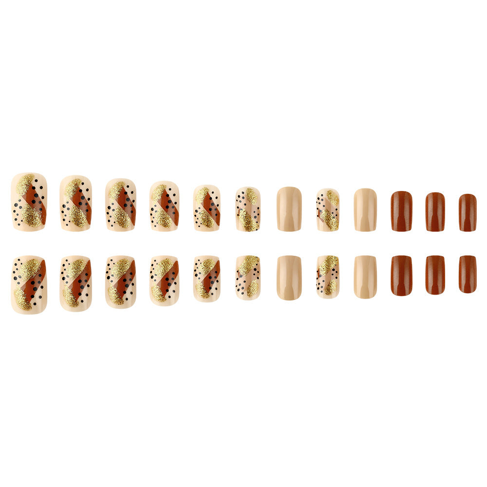 Artistic Geometric Pattern Press-On Nail Set Bowlift