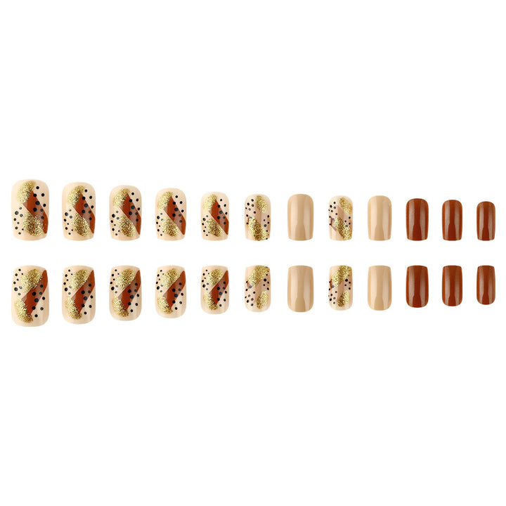 Artistic Geometric Pattern Press-On Nail Set Bowlift