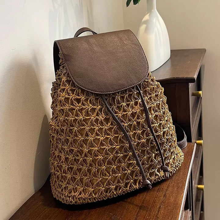 Handcrafted Backpack Made of Woven Natural Material Bowlift