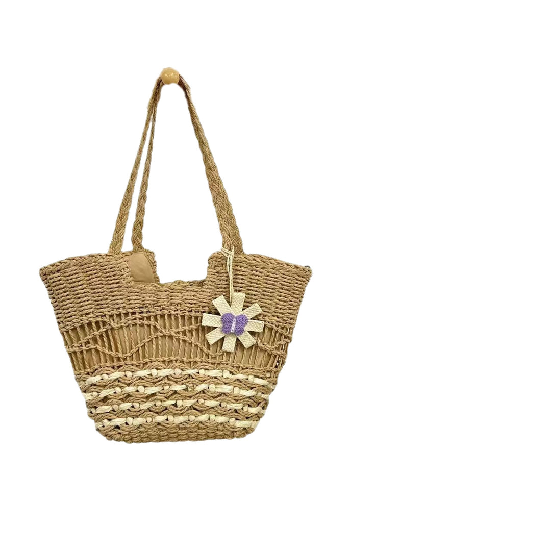 Handbag with Artistic Flower Motif Bowlift