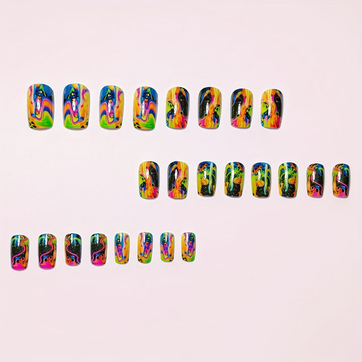 Artificial Nails In Dramatic Color Rush Bowlift